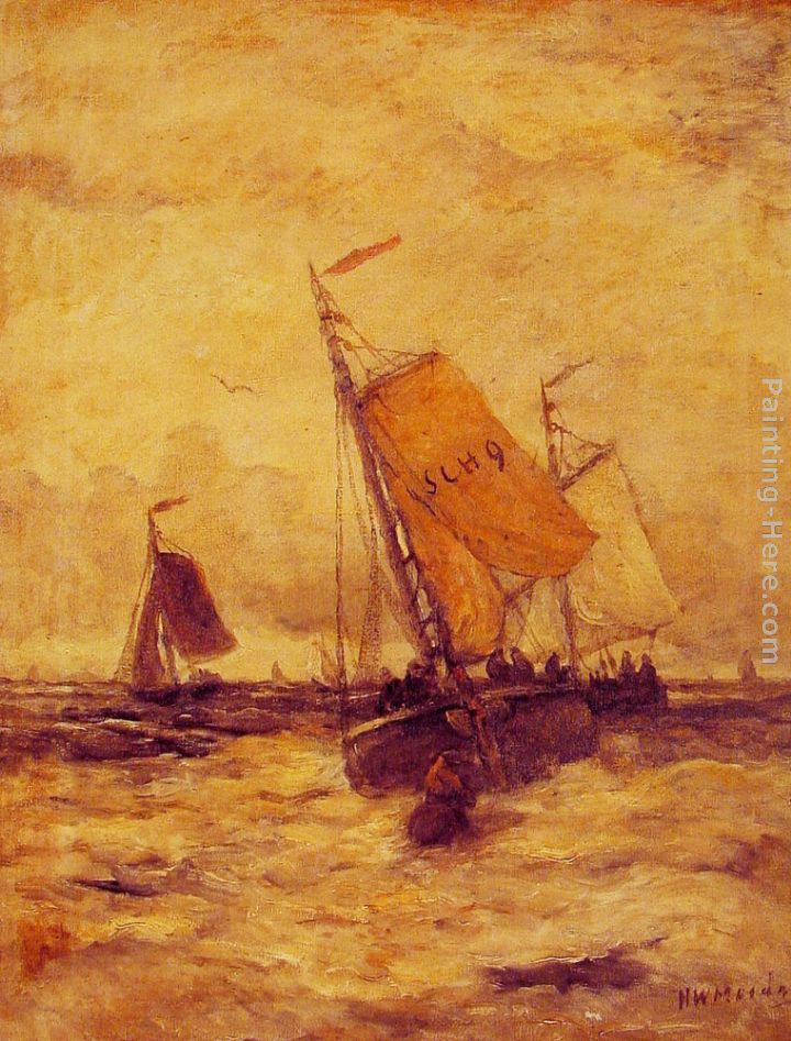 On a Stormy Sea painting - Hendrik Willem Mesdag On a Stormy Sea art painting